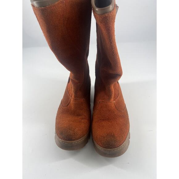 Keen Wilamette Mid Calf Boots Womens Size 6.5 Orange Suede Waterproof Pull On - Picture 9 of 10